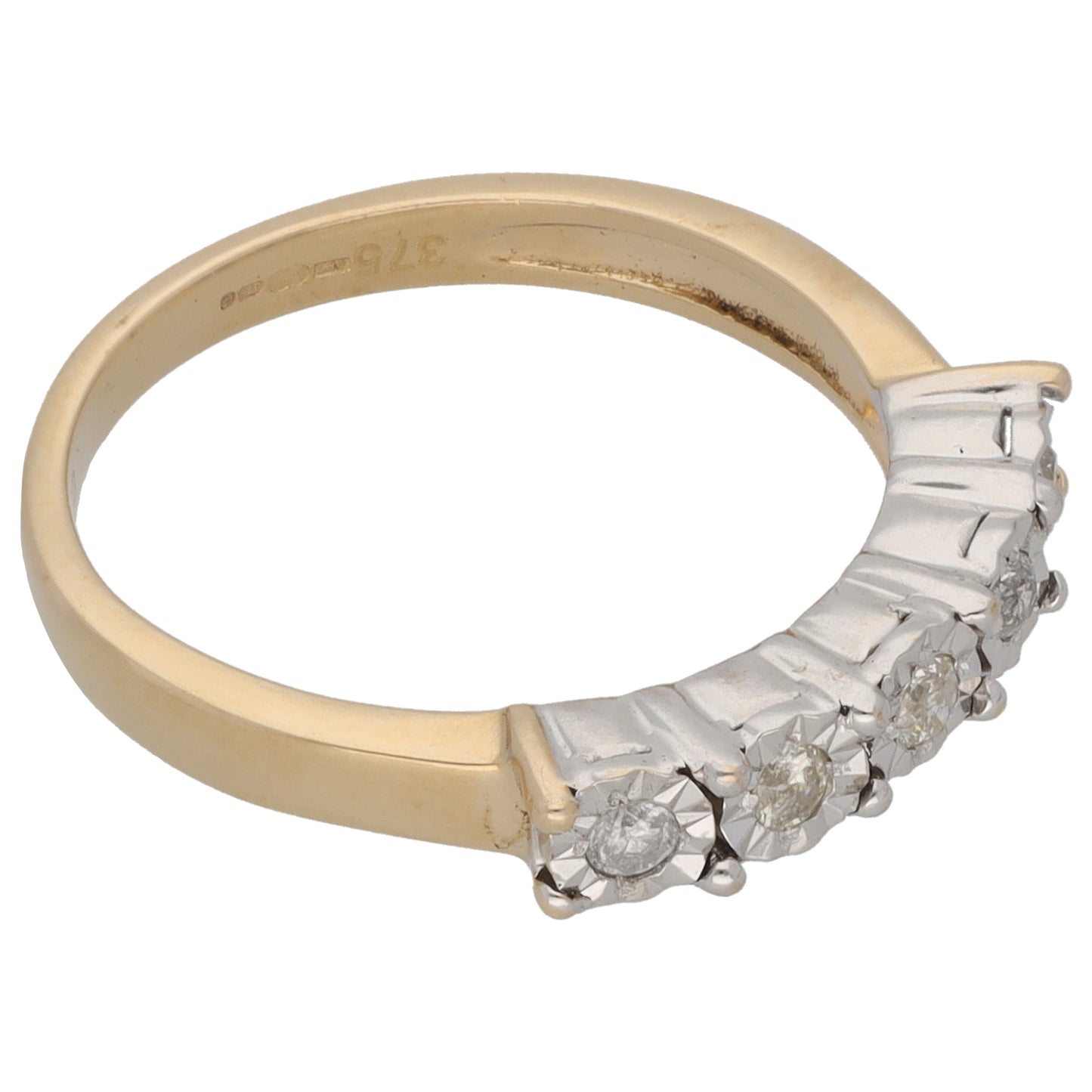 9ct Gold 0.15ct Diamond Half Eternity Ring Size L