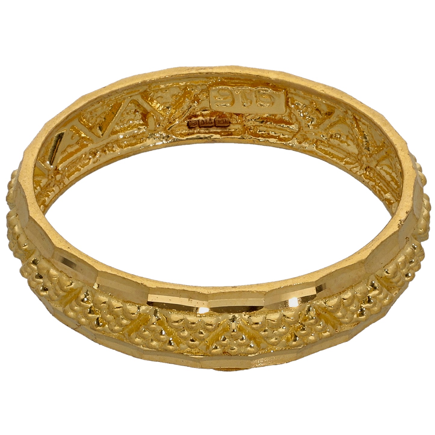New 22ct Gold Patterned Wedding Ring Size N-P