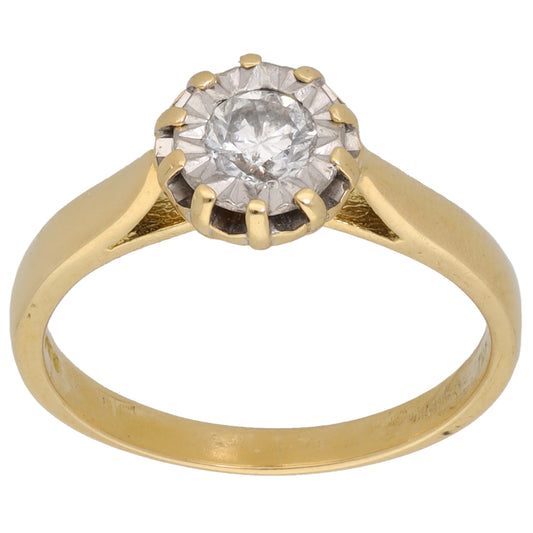 18ct Gold 0.03ct Diamond Solitaire Ring Size L