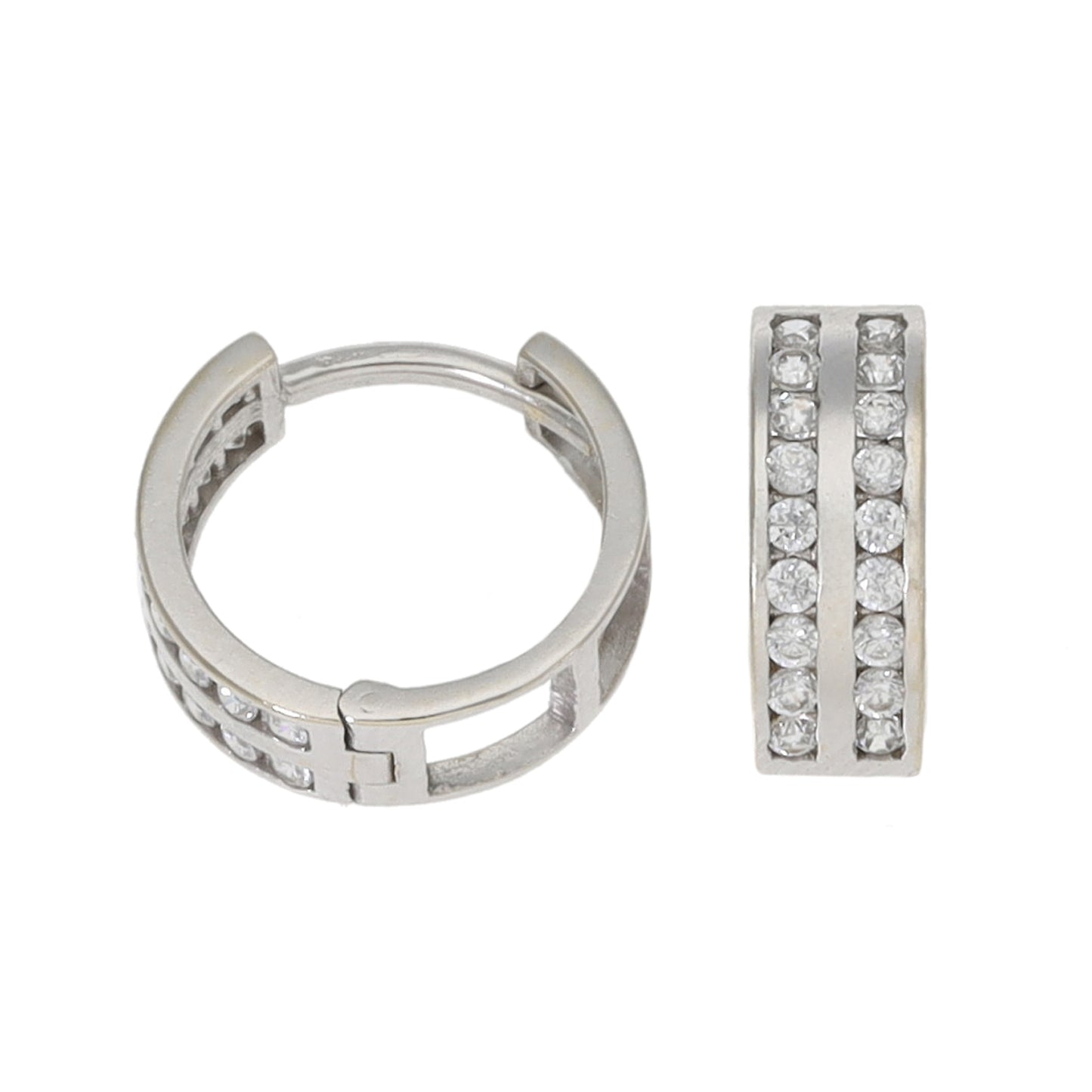18ct White Gold Cubic Zirconia Hoop Earrings
