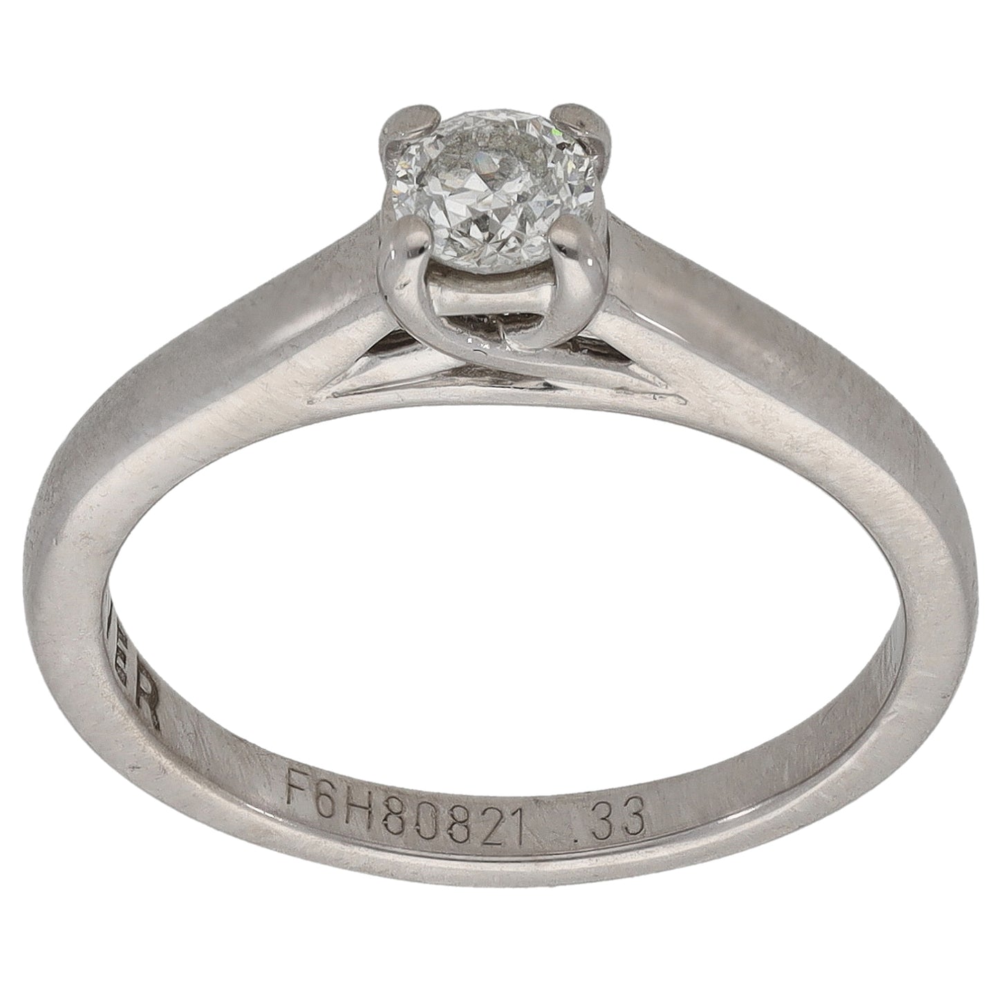 9ct Gold 0.33ct Diamond Solitaire Ring Size N