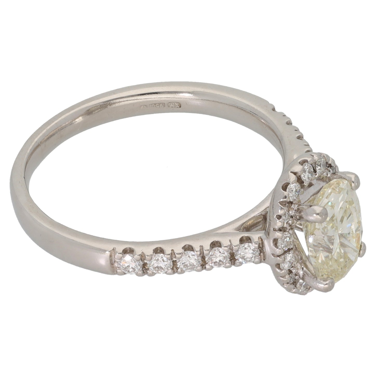 Platinum 1.17ct Diamond Cluster Ring Size M