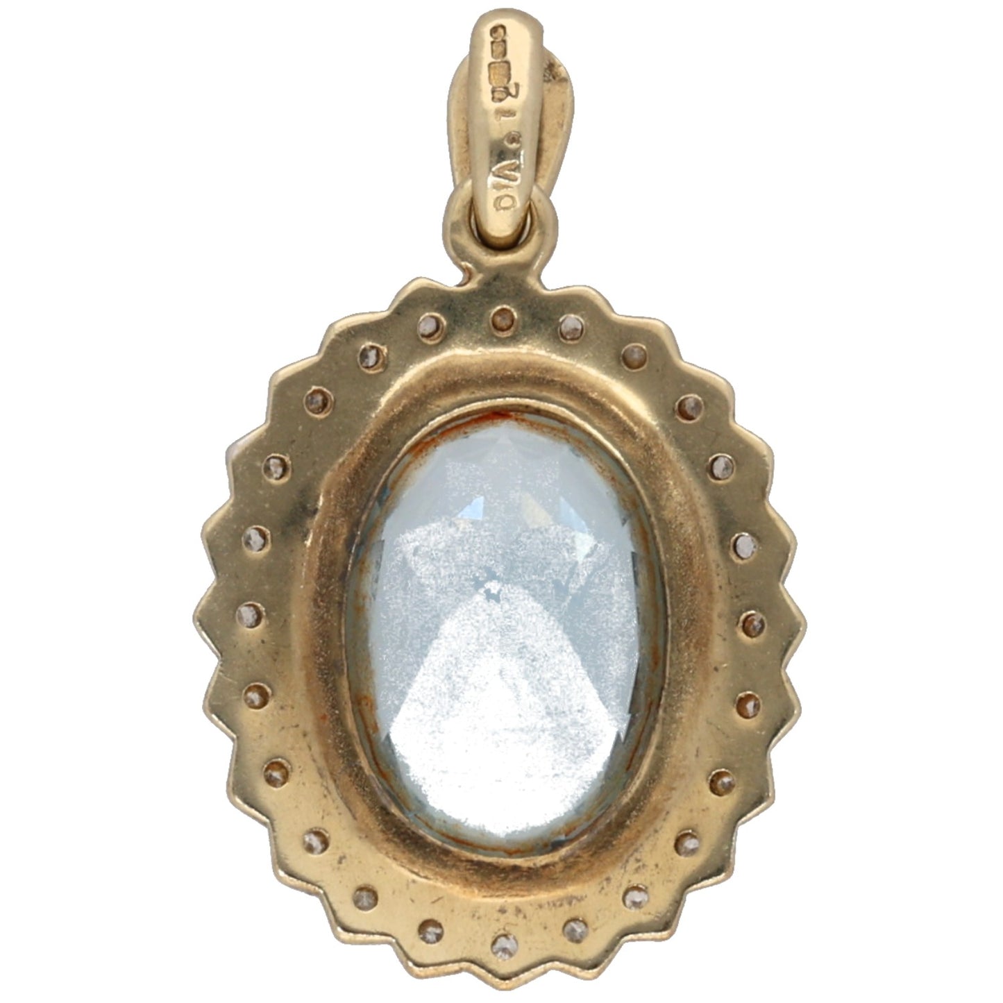 9ct Gold Topaz & 0.125ct Diamond Dress/Cocktail Pendant