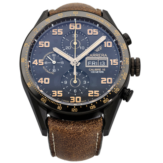 Tag Heuer Carrera CV2A84 43mm DLC Titanium Watch