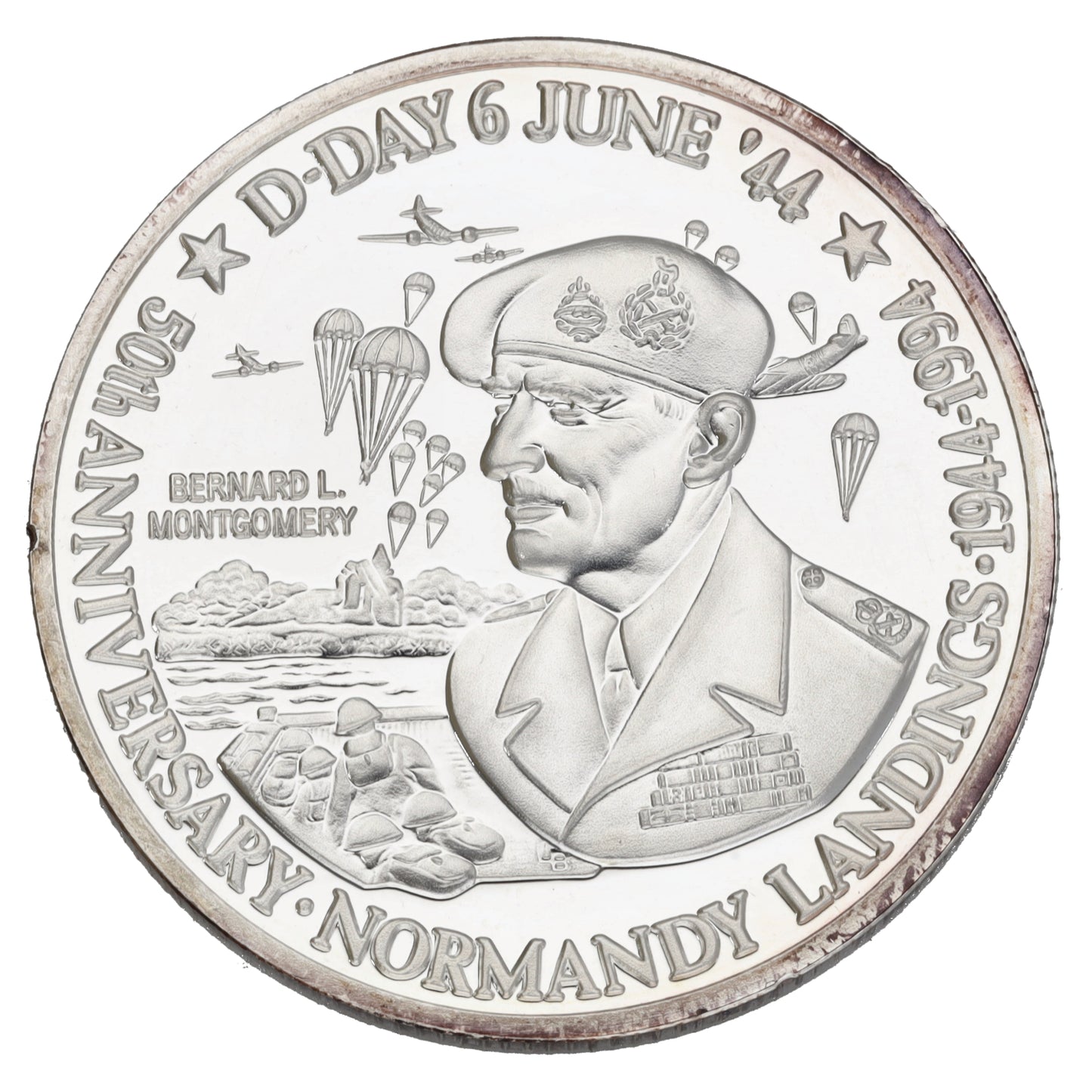 Fine Silver 50th Anniversary Of D-Day Landings Coin 1994