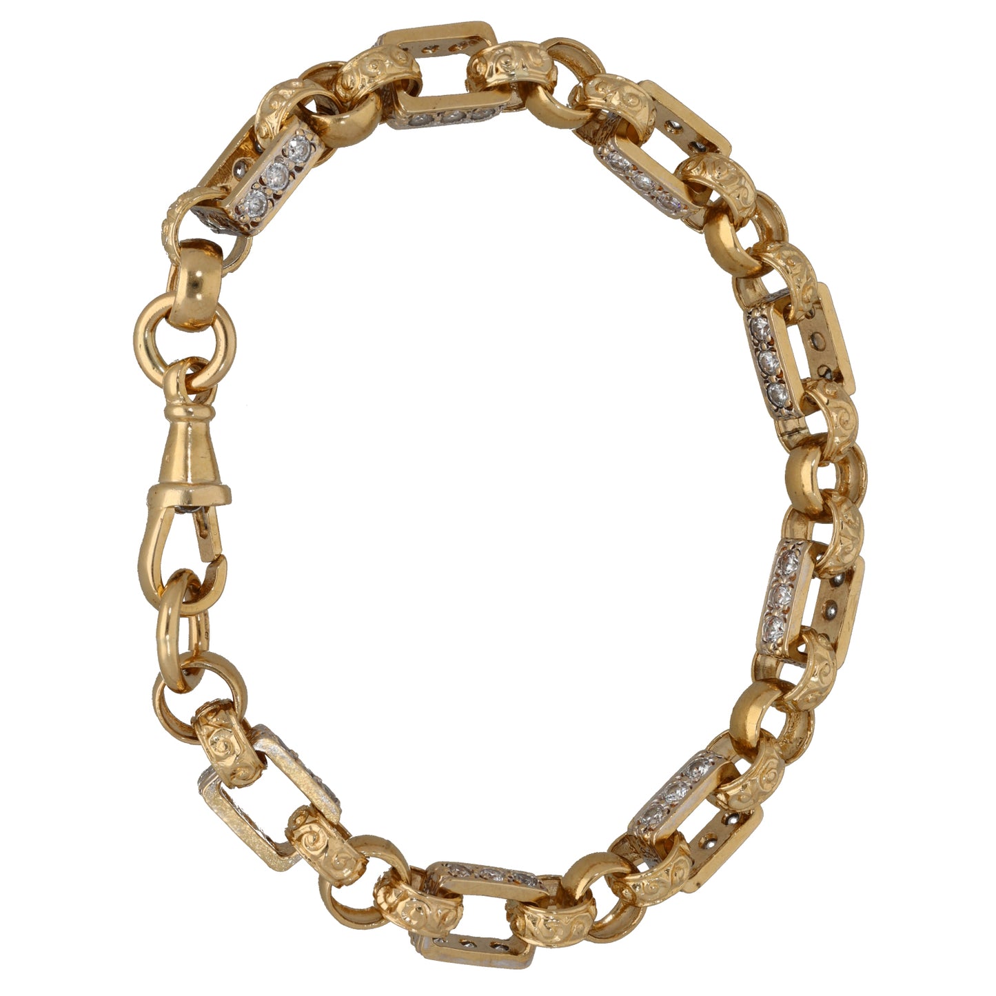 9ct Gold Cubic Zirconia Belcher Bracelet
