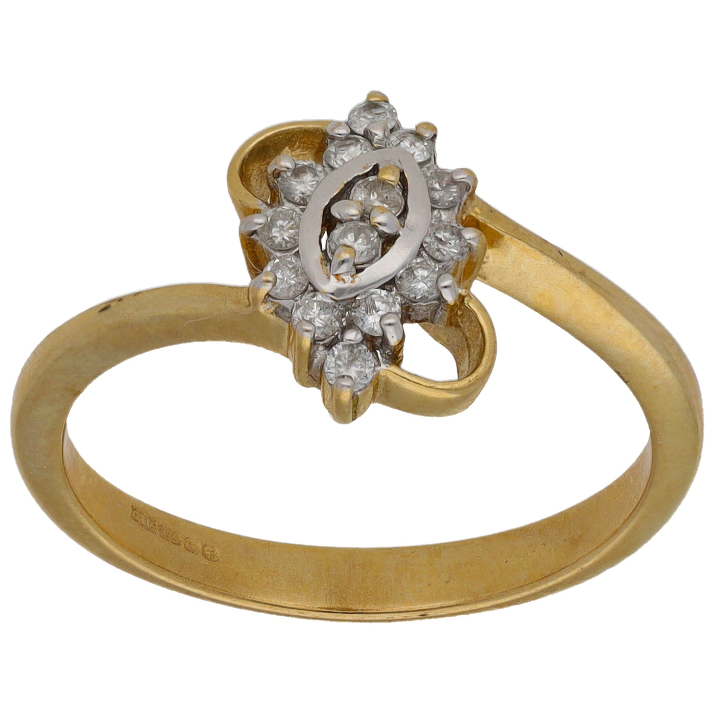 9ct Gold 0.12ct Diamond Cluster Ring Size N
