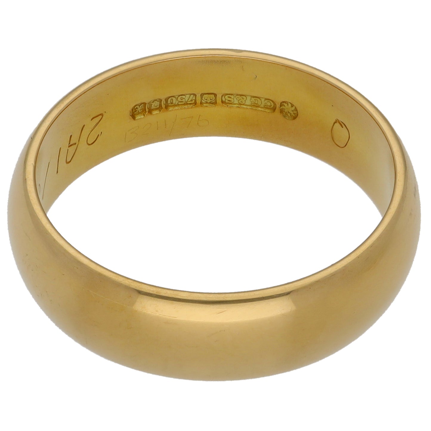 18ct Gold Plain Wedding Ring Size P