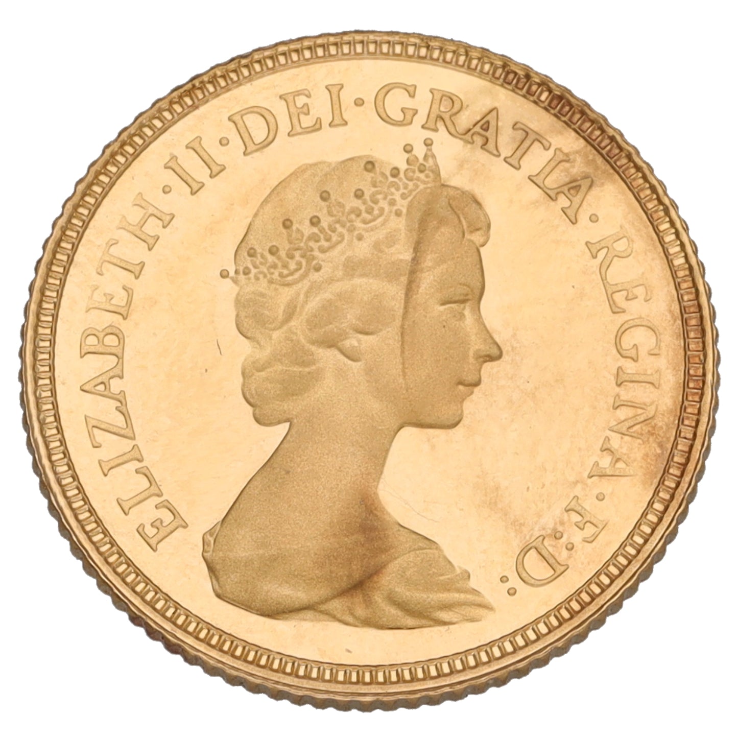 22ct Gold Queen Elizabeth II Half Sovereign Coin 1980