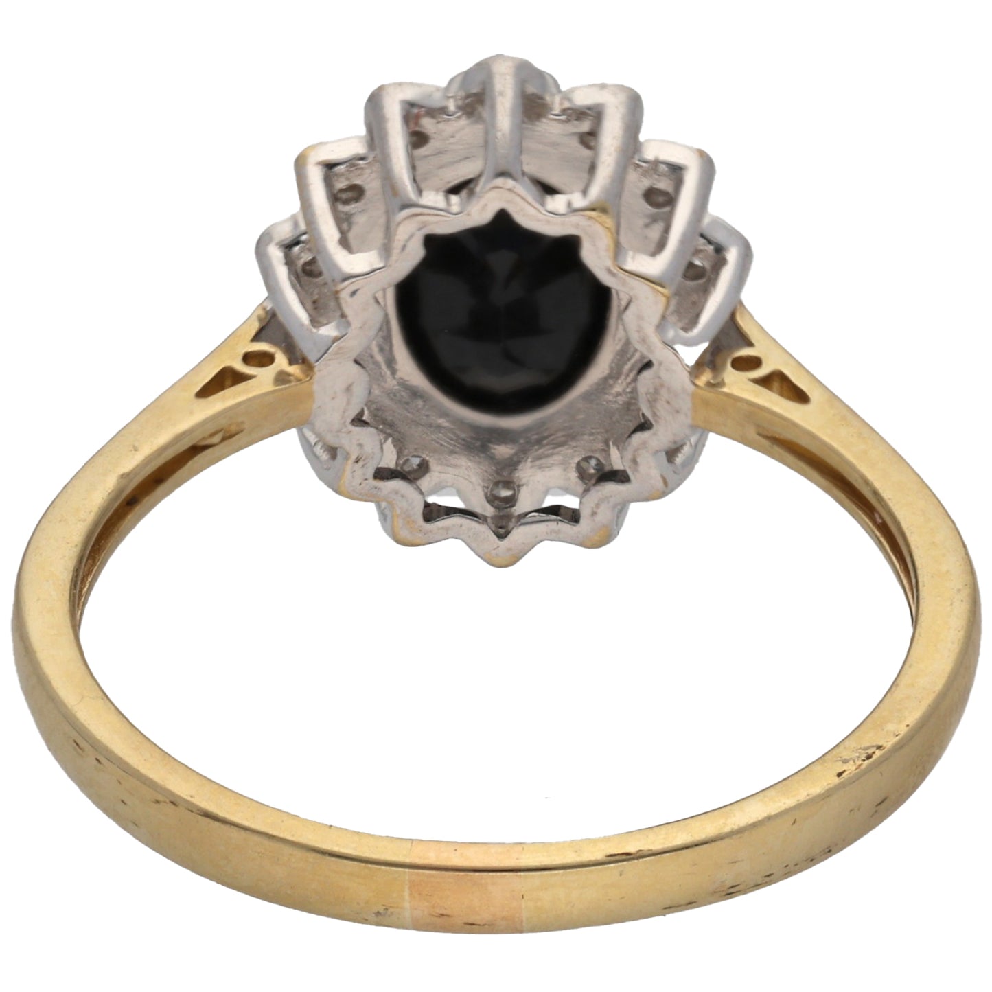 9ct Bicolour Gold 0.15ct Diamond & Sapphire Dress/Cocktail Ring Size S