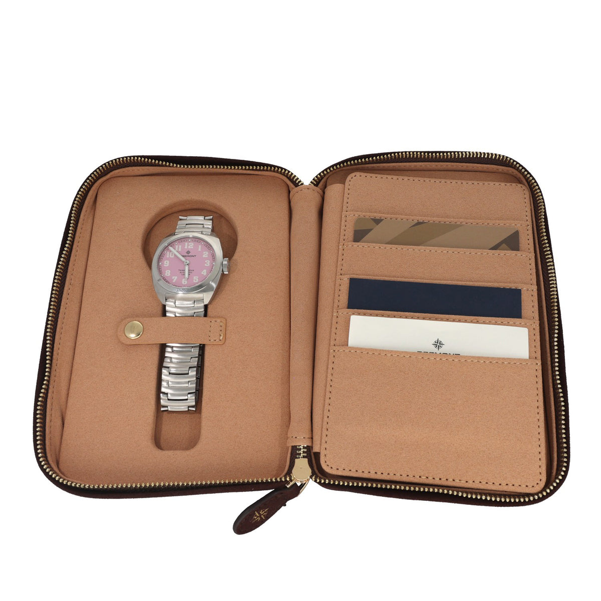 Bremont Terra Nova TN38-ND-SS-PK-B, limited edition pink dial inside 38mm stainless steel case, box image with papers