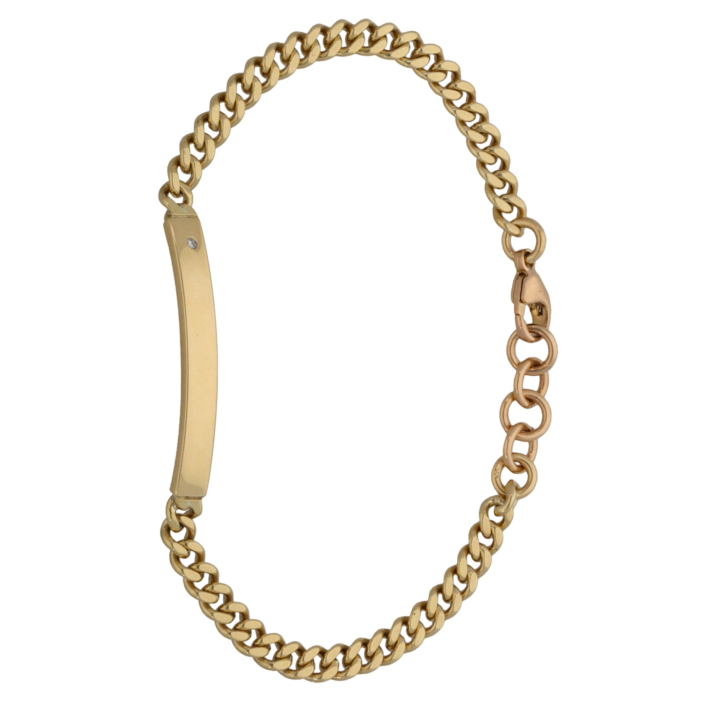 9ct Gold 0.01ct Diamond ID Bracelet