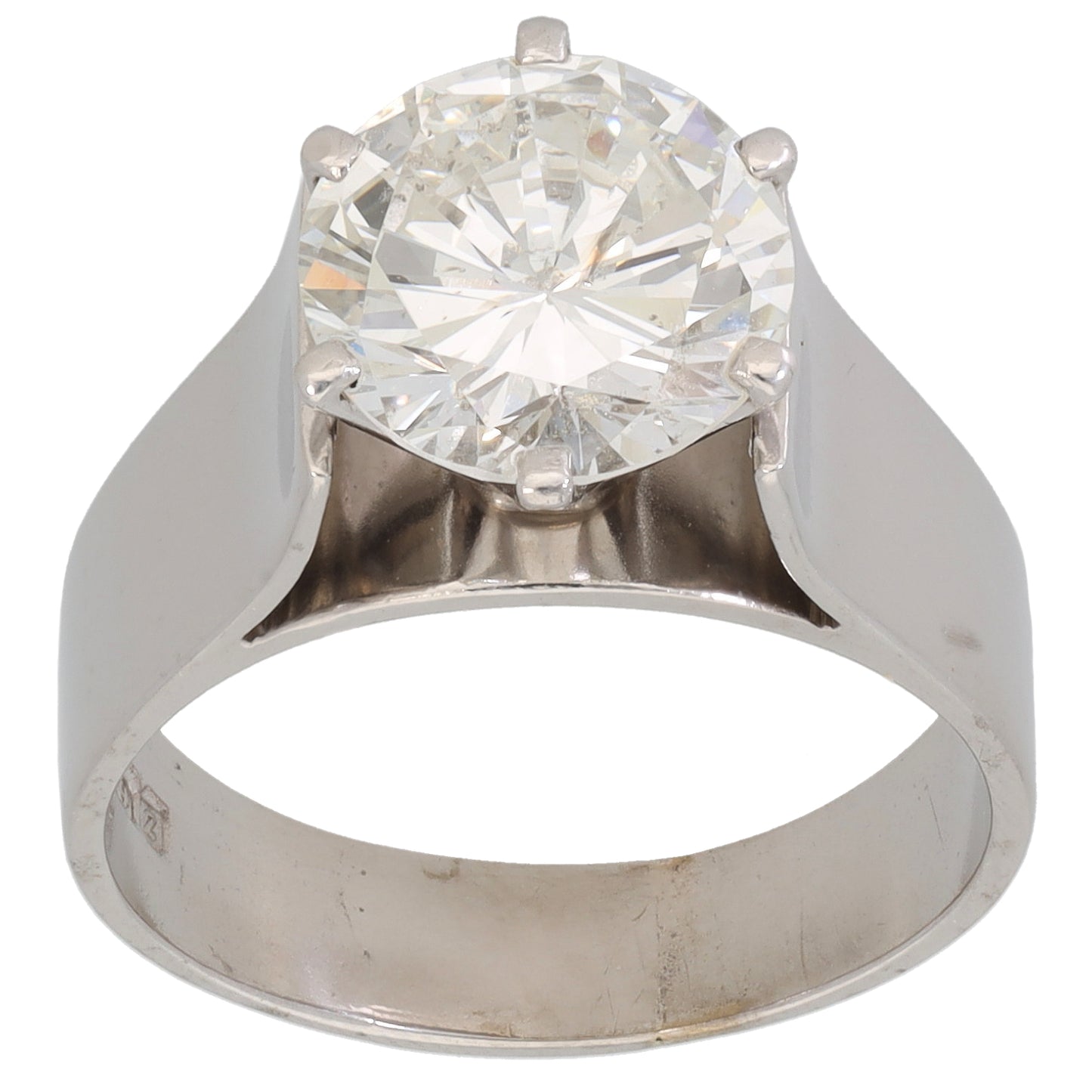 18ct White Gold 3.70ct Diamond Solitaire Ring Size P
