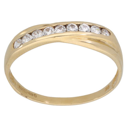 9ct Gold Cubic Zirconia Half Eternity Ring Size R