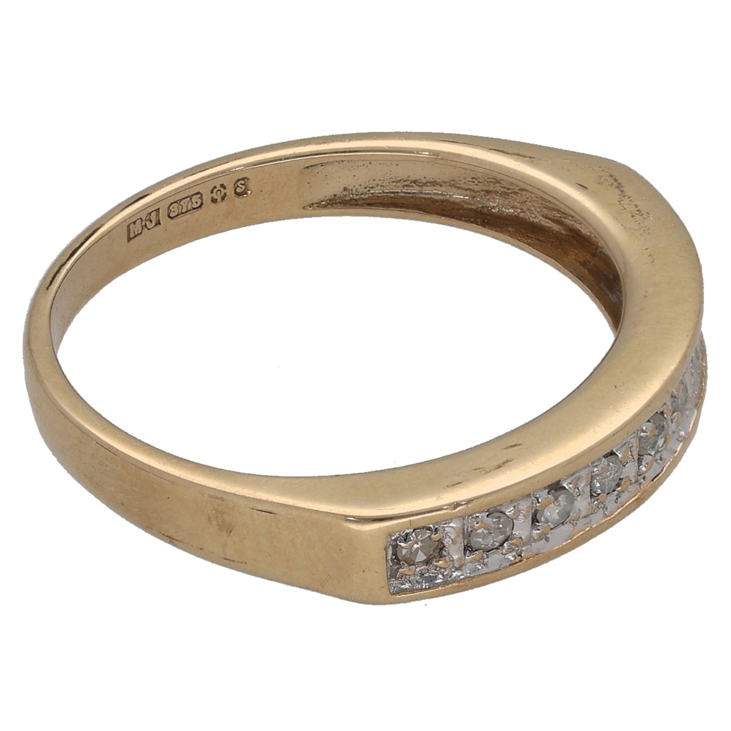 9ct Gold 0.10ct Diamond Half Eternity Ring Size L