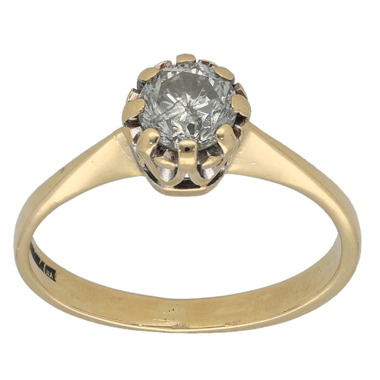 18ct Gold 0.50ct Diamond Solitaire Ring Size K