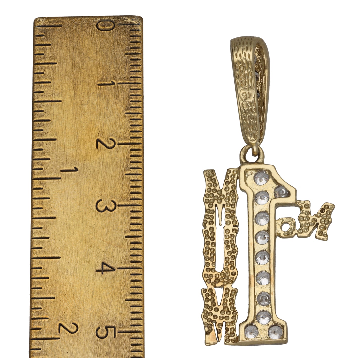 9ct Gold Cubic Zirconia Number 1 Mum/Mother Pendant