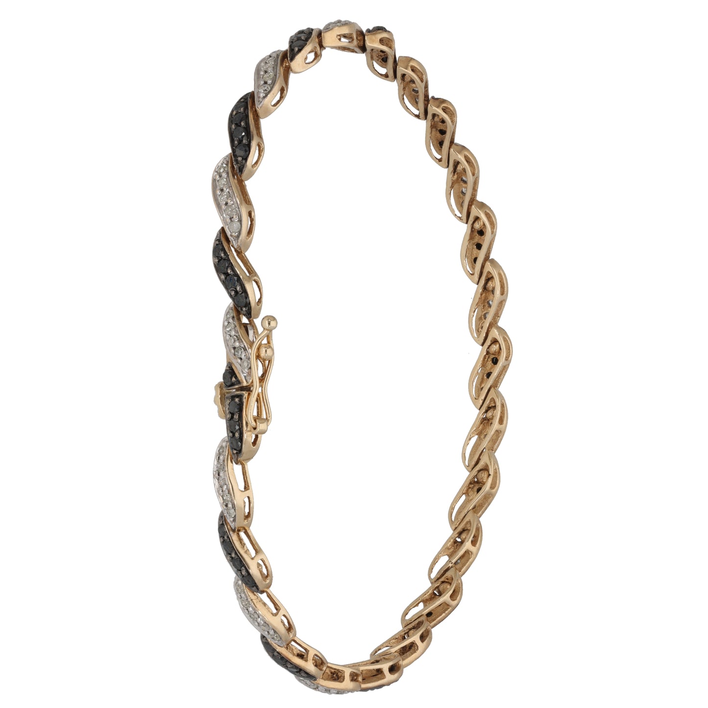 9ct Gold 1.69ct Diamond Fancy Stone Set Bracelet