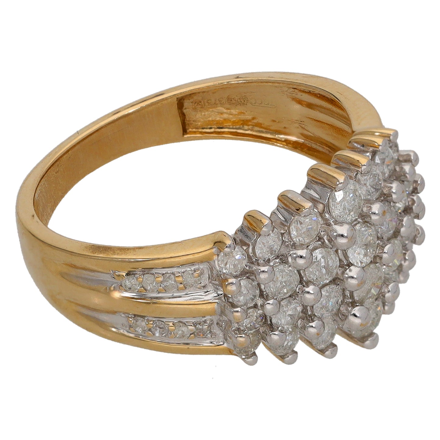 9ct Gold 0.72ct Diamond Dress/Cocktail Ring Size O