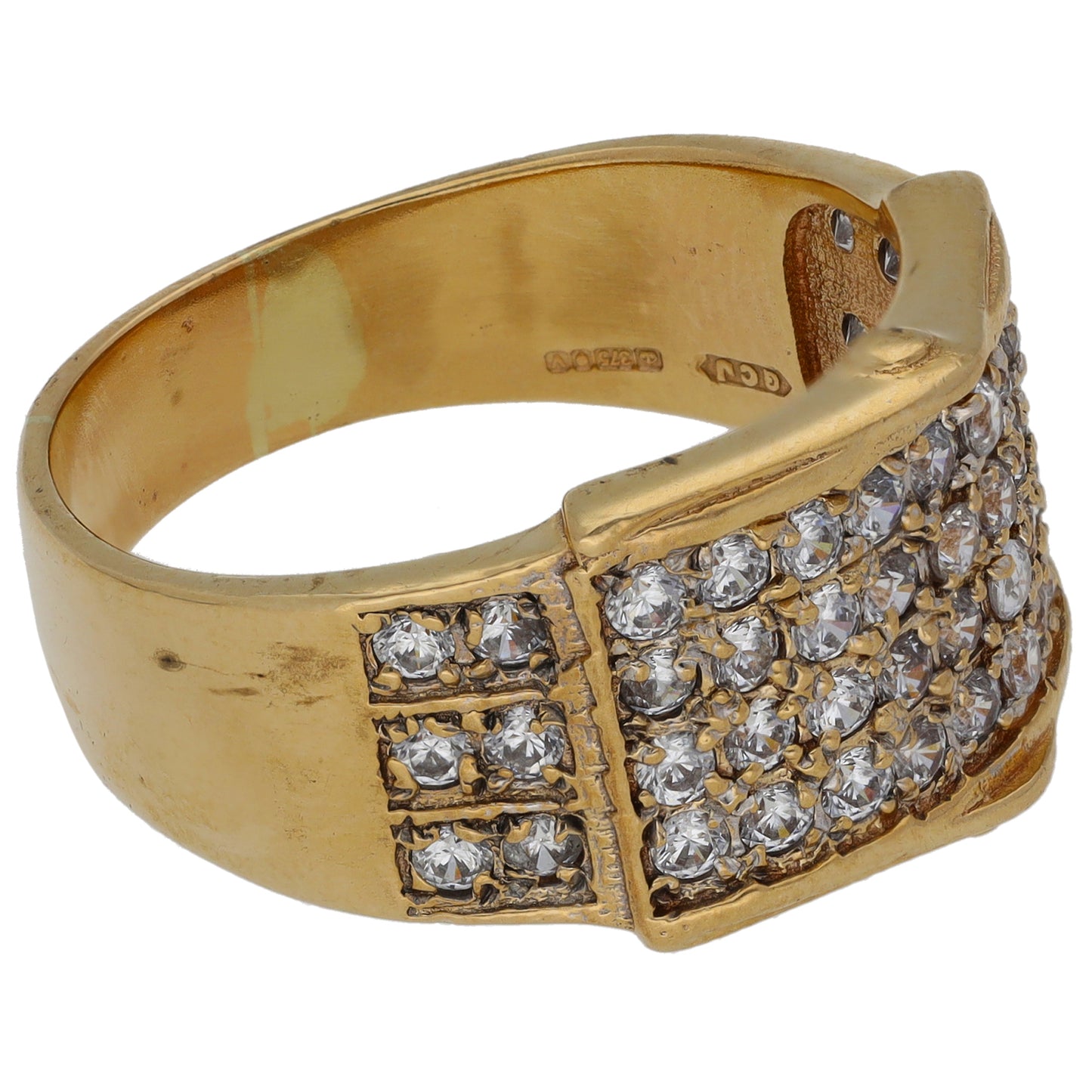 9ct Gold Cubic Zirconia Dress/Cocktail Ring Size T