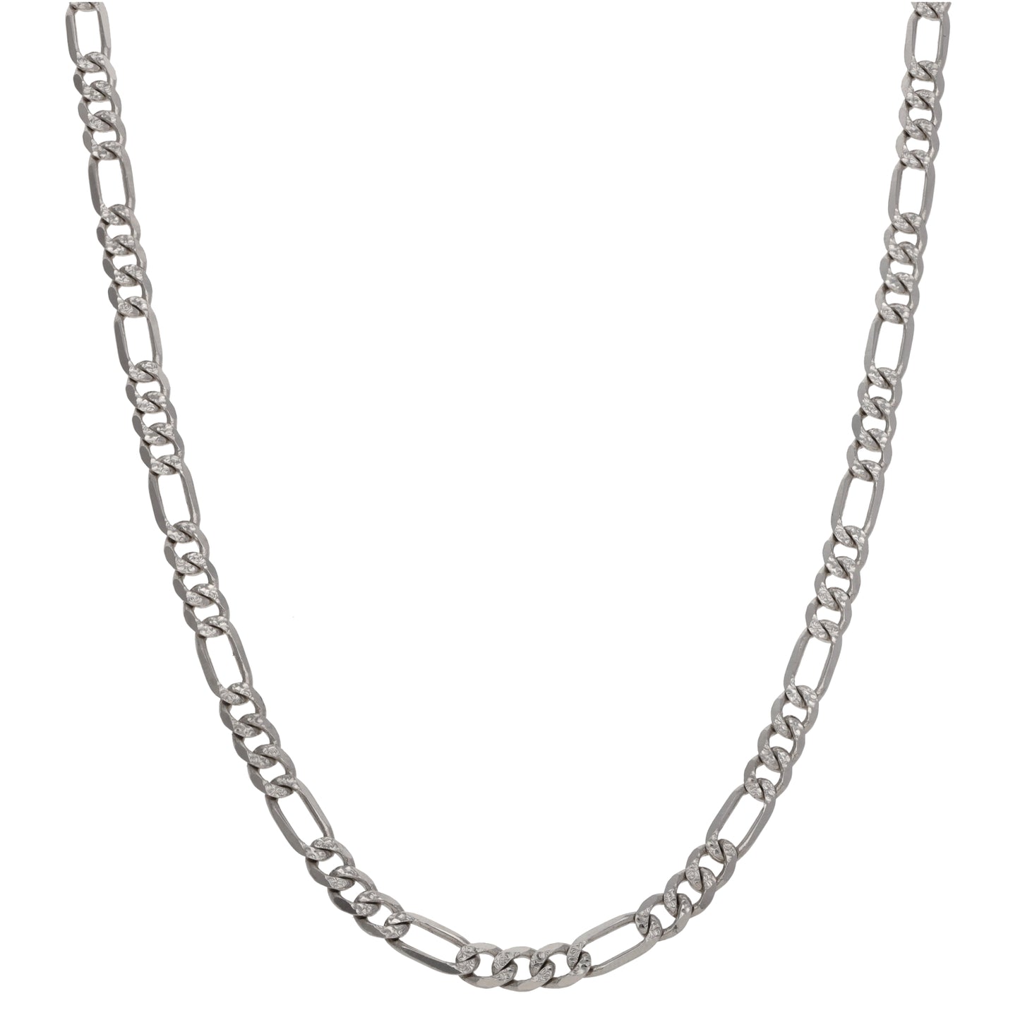 9ct White Gold Figaro Chain 22"