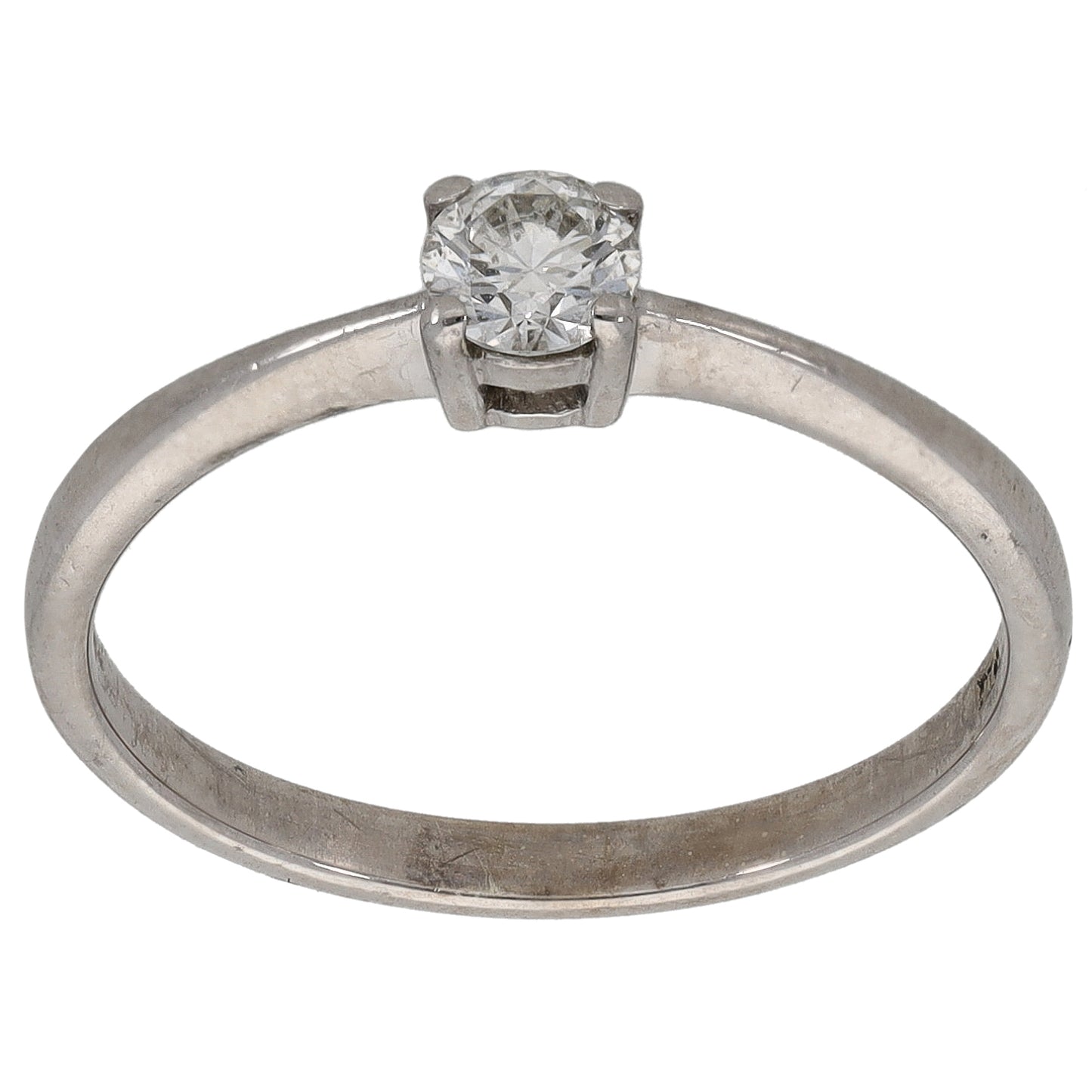 9ct White Gold 0.25ct Diamond Solitaire Ring Size N