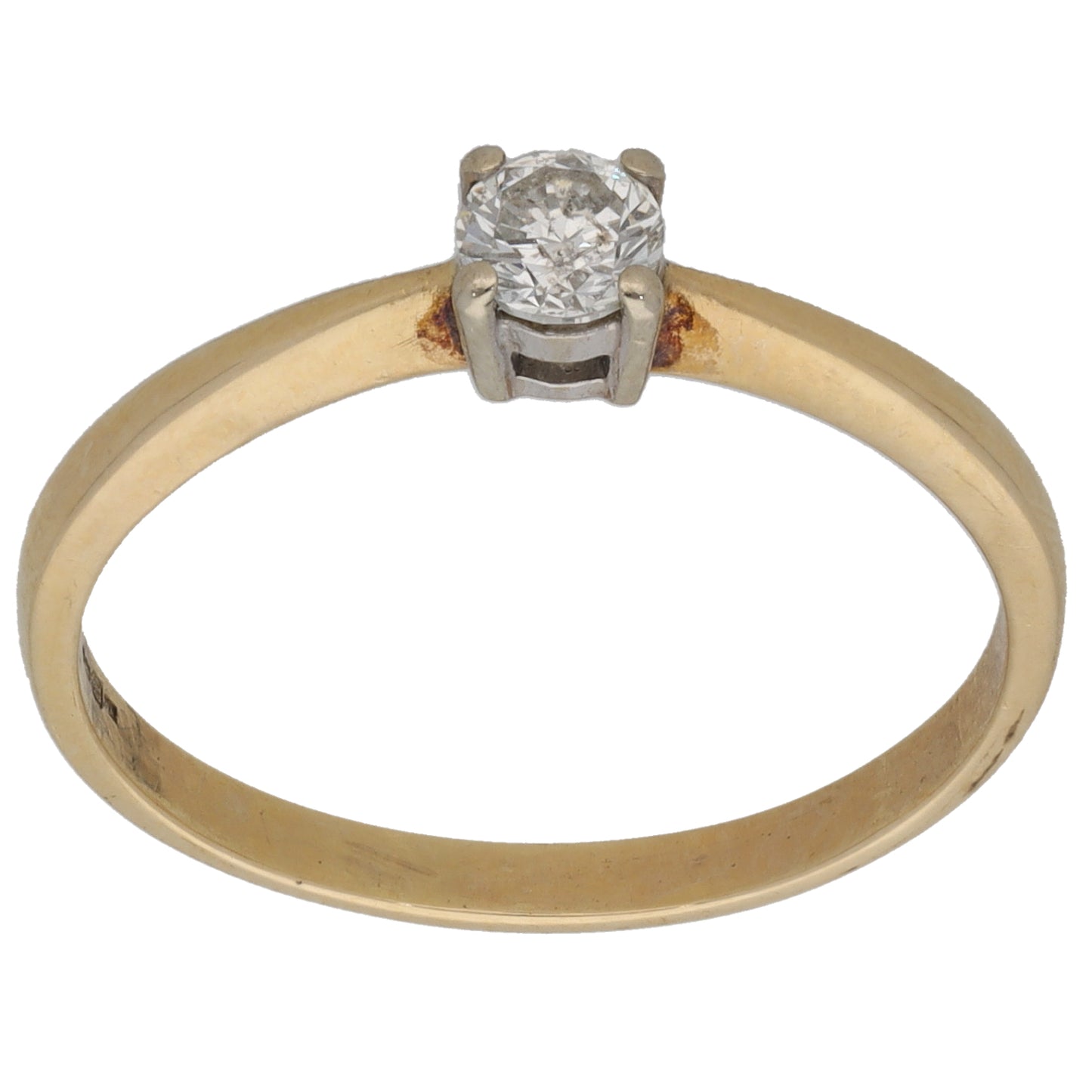 9ct Gold 0.25ct Diamond Solitaire Ring Size Q