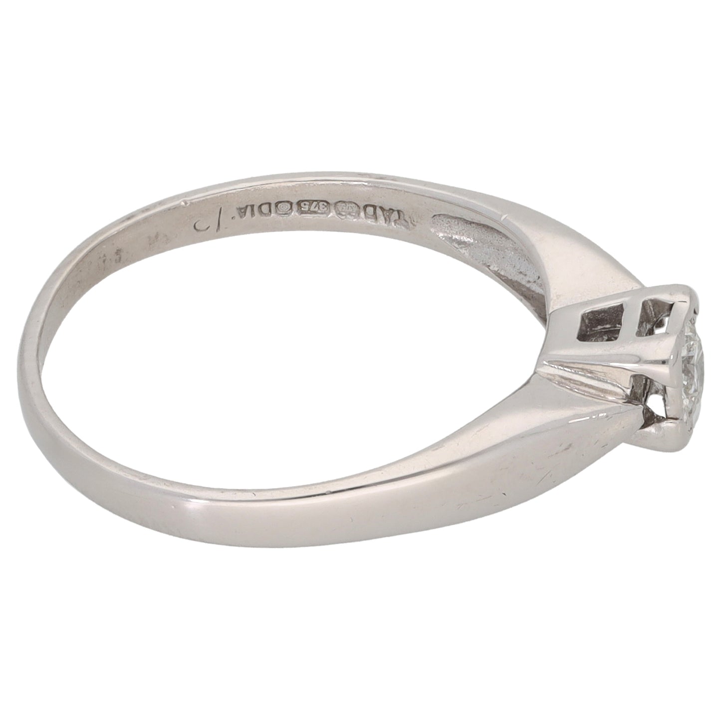 9ct Gold 0.12ct Diamond Solitaire Ring Size N
