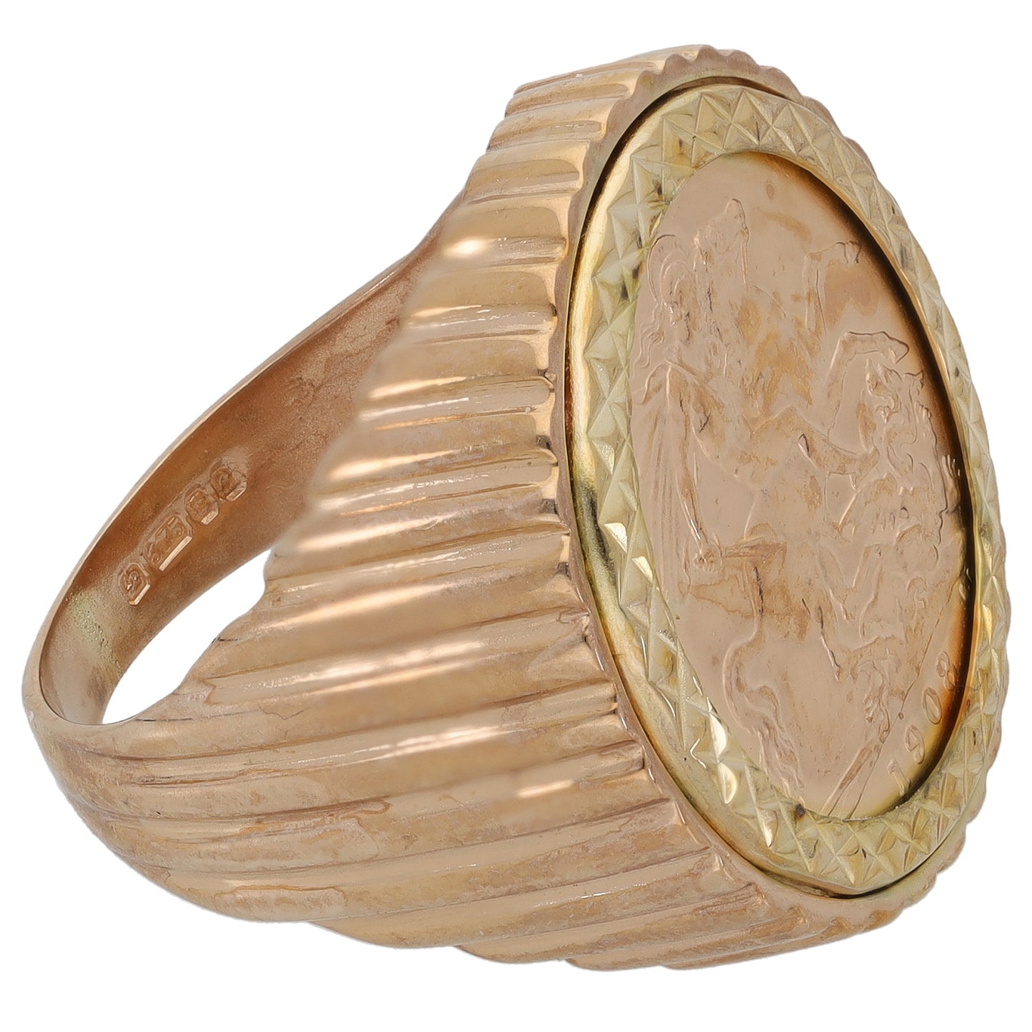 9ct Gold Coin Ring Size O