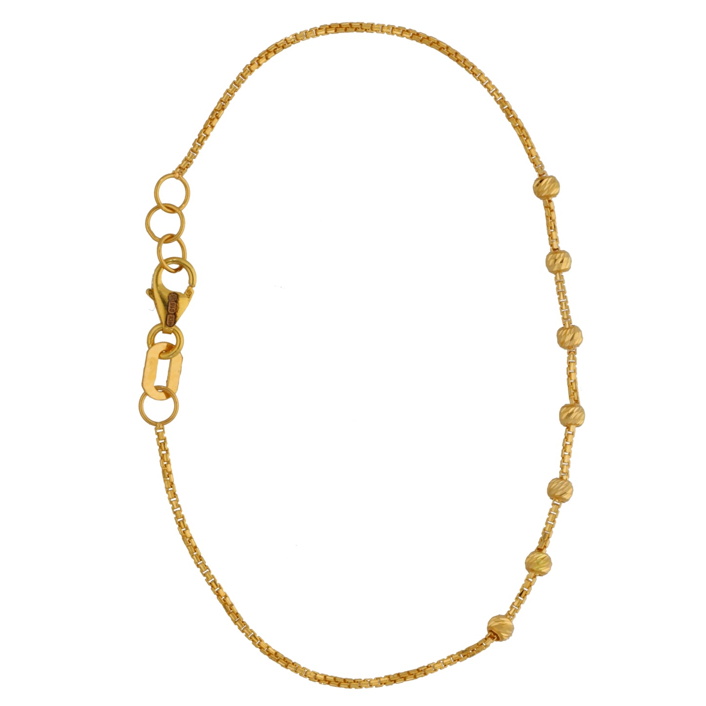 New 22ct Gold Mixed Beads Bracelet