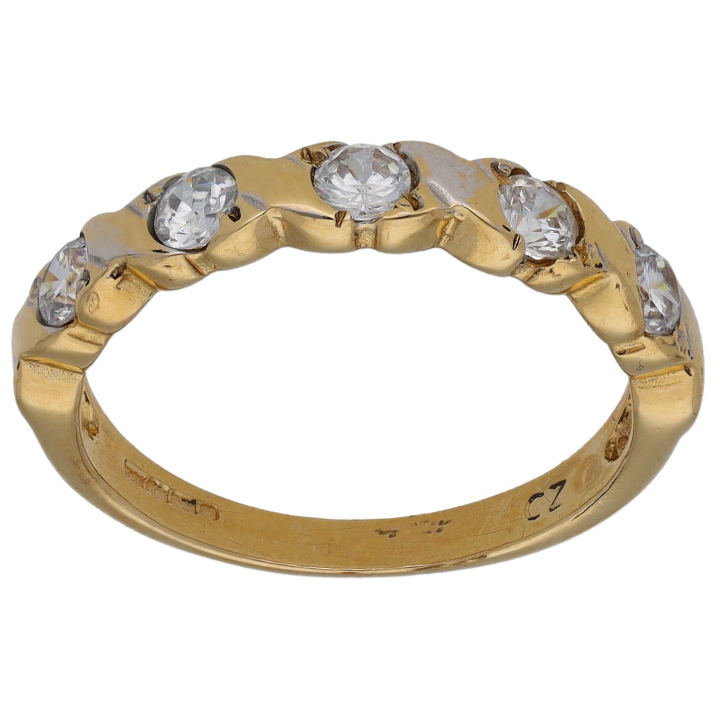 9ct Gold Cubic Zirconia Half Eternity Ring Size N