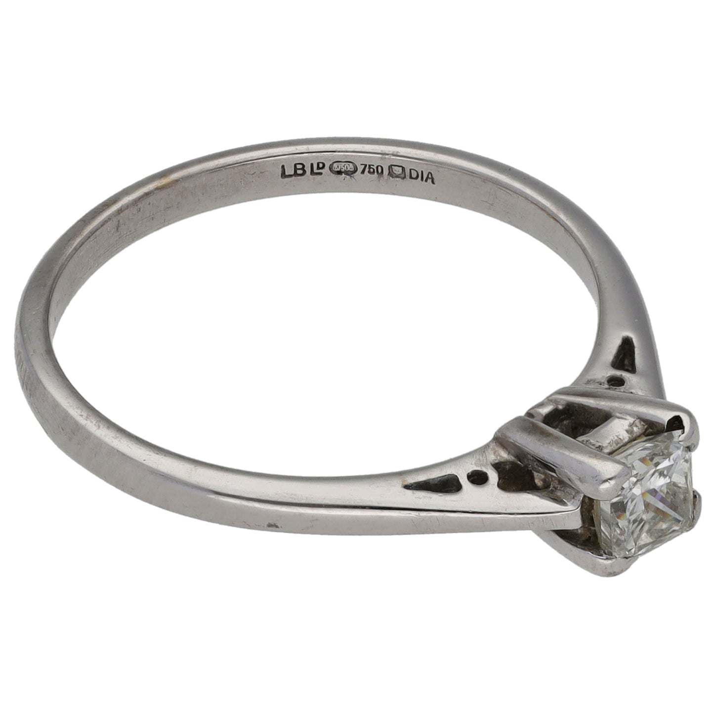 18ct White Gold 0.25ct Diamond Solitaire Ring Size M