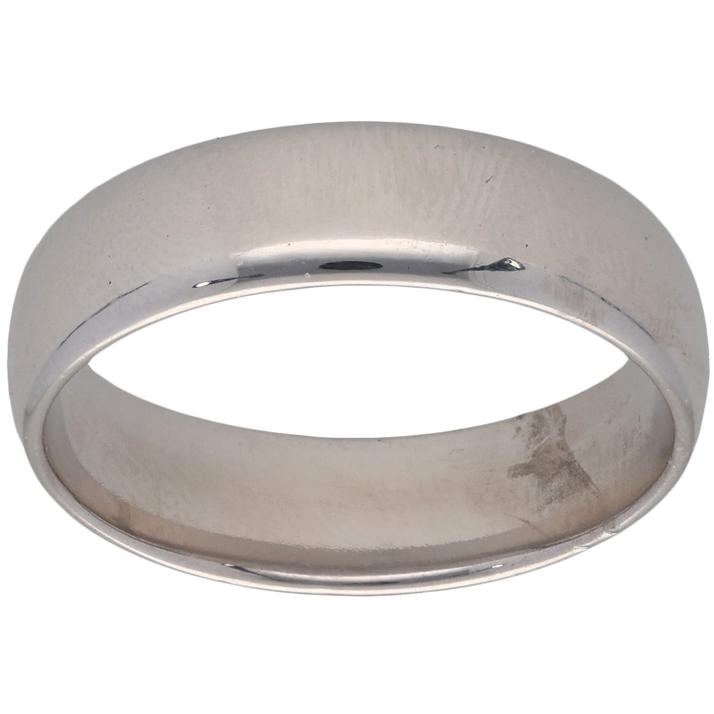 9ct White Gold Plain Wedding Ring Size R