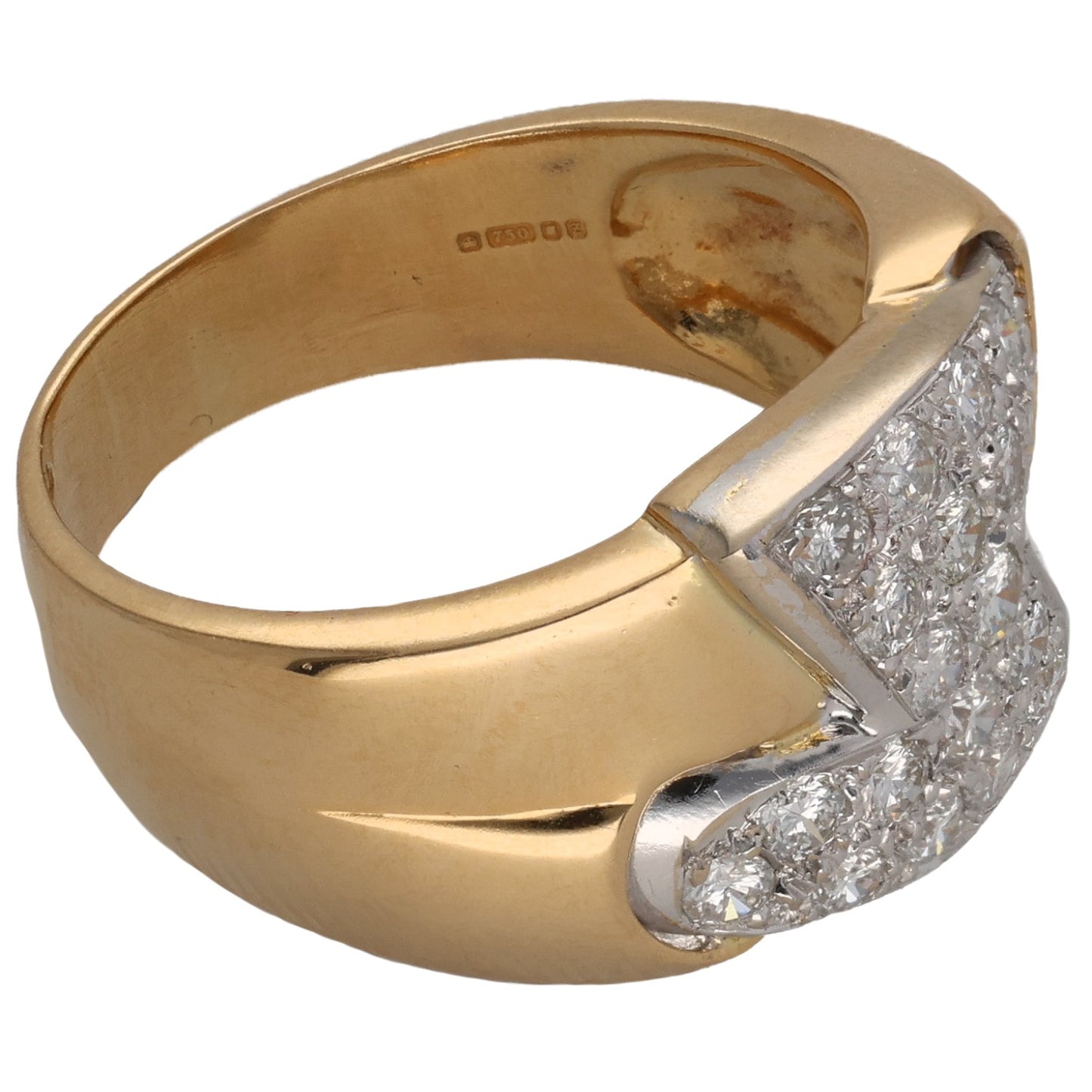 18ct Gold 0.80ct Diamond Dress/Cocktail Ring Size P