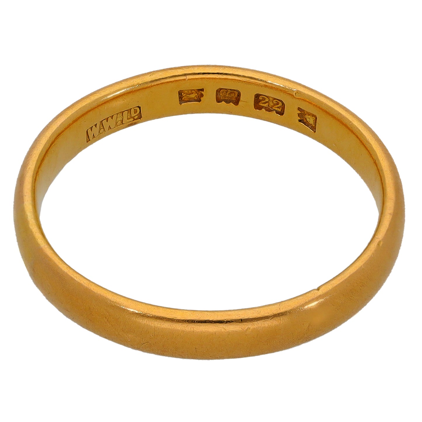 22ct Gold Plain Wedding Ring Size O