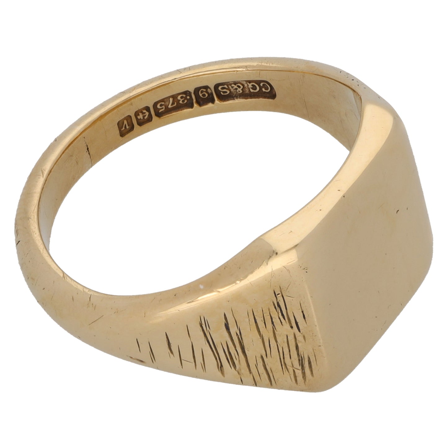 9ct Gold Plain Signet Ring Size U