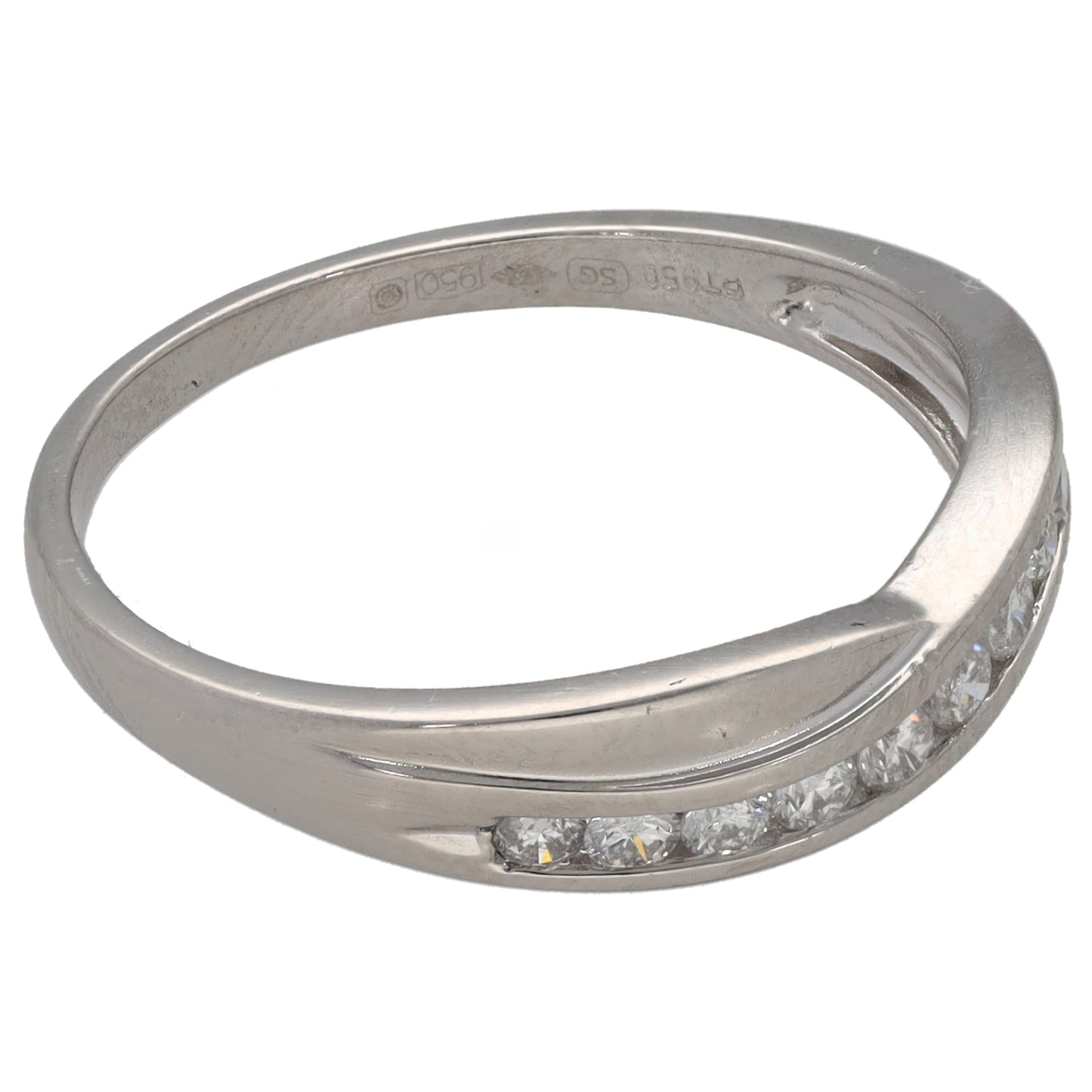 Platinum 0.33ct Diamond Half Eternity Ring Size P