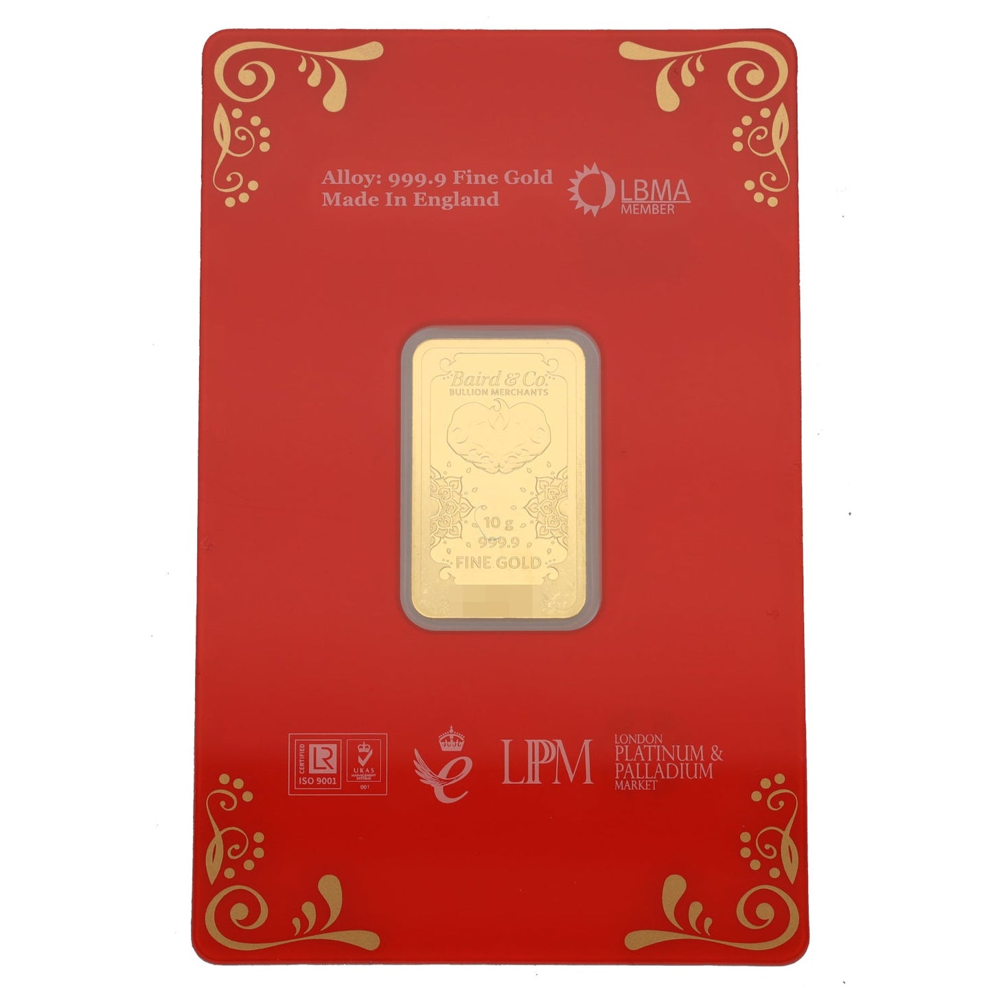 New 24ct 10g Lakshmi Gold Bar