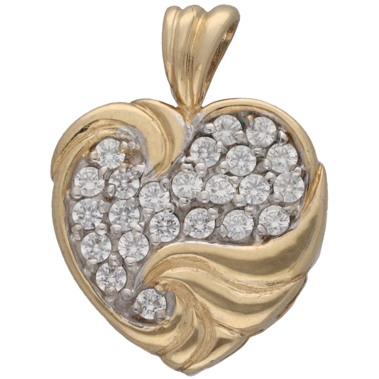 9ct Gold Cubic Zirconia Heart Pendant