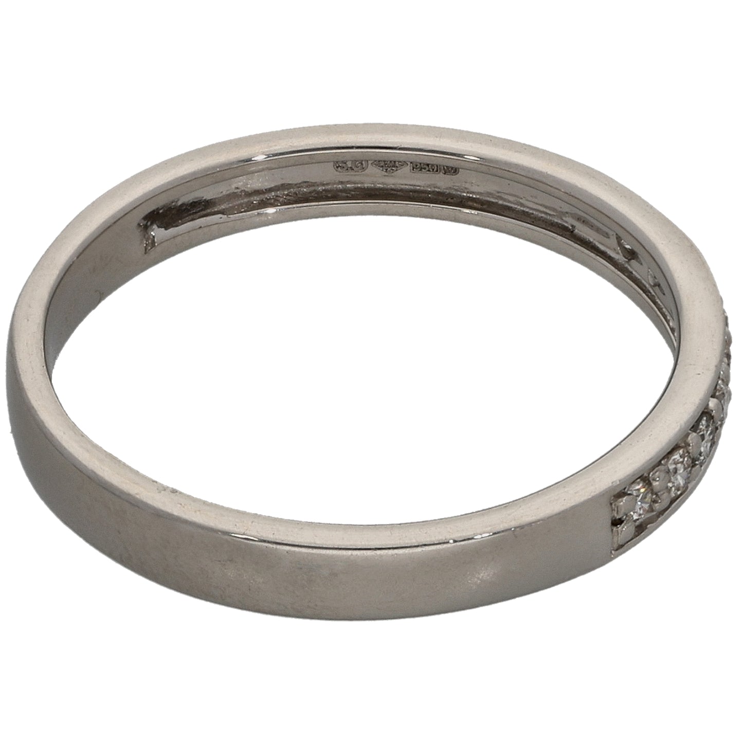 Platinum 0.10ct Diamond Half Eternity Ring Size L