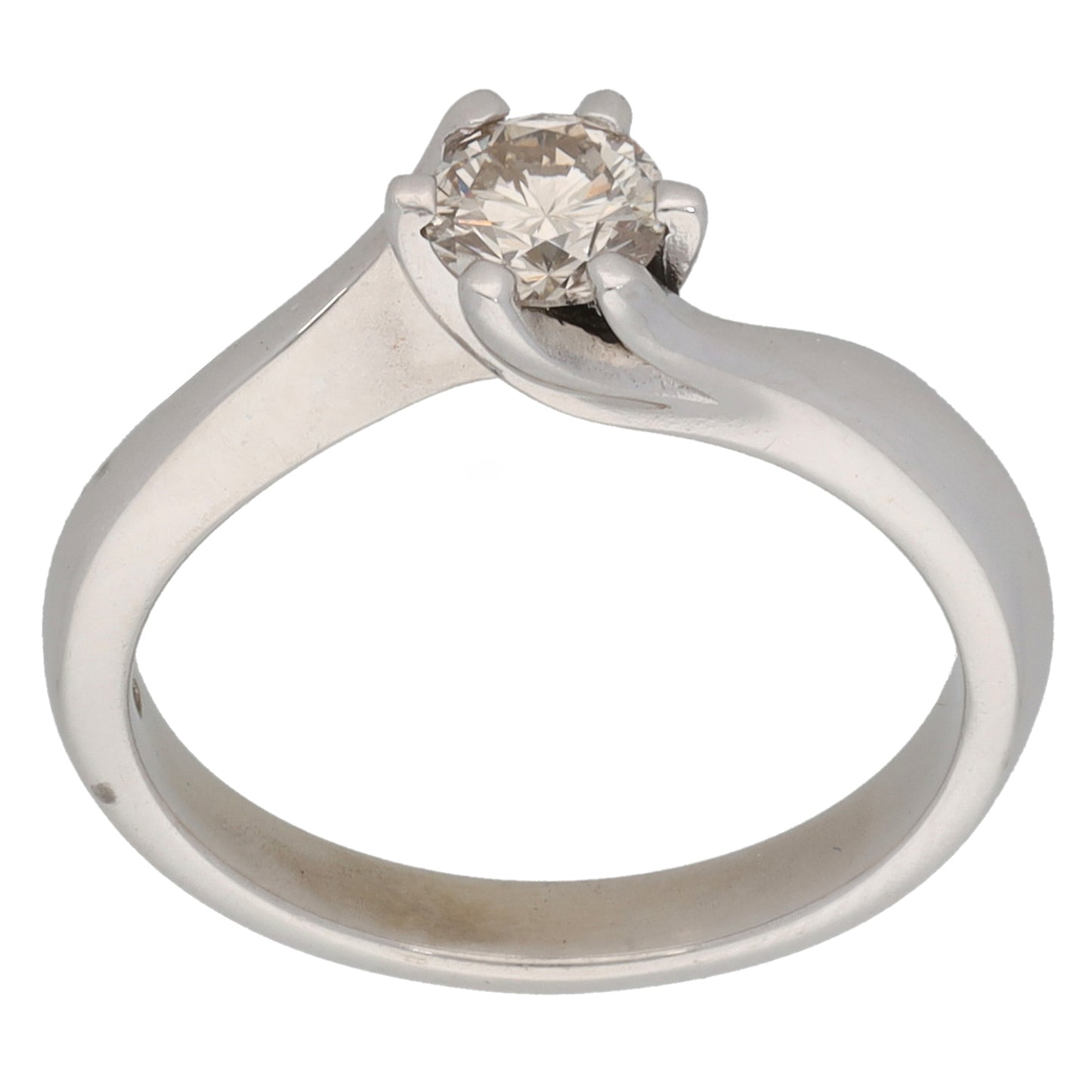 9ct White Gold 0.46ct Diamond Solitaire Ring Size L