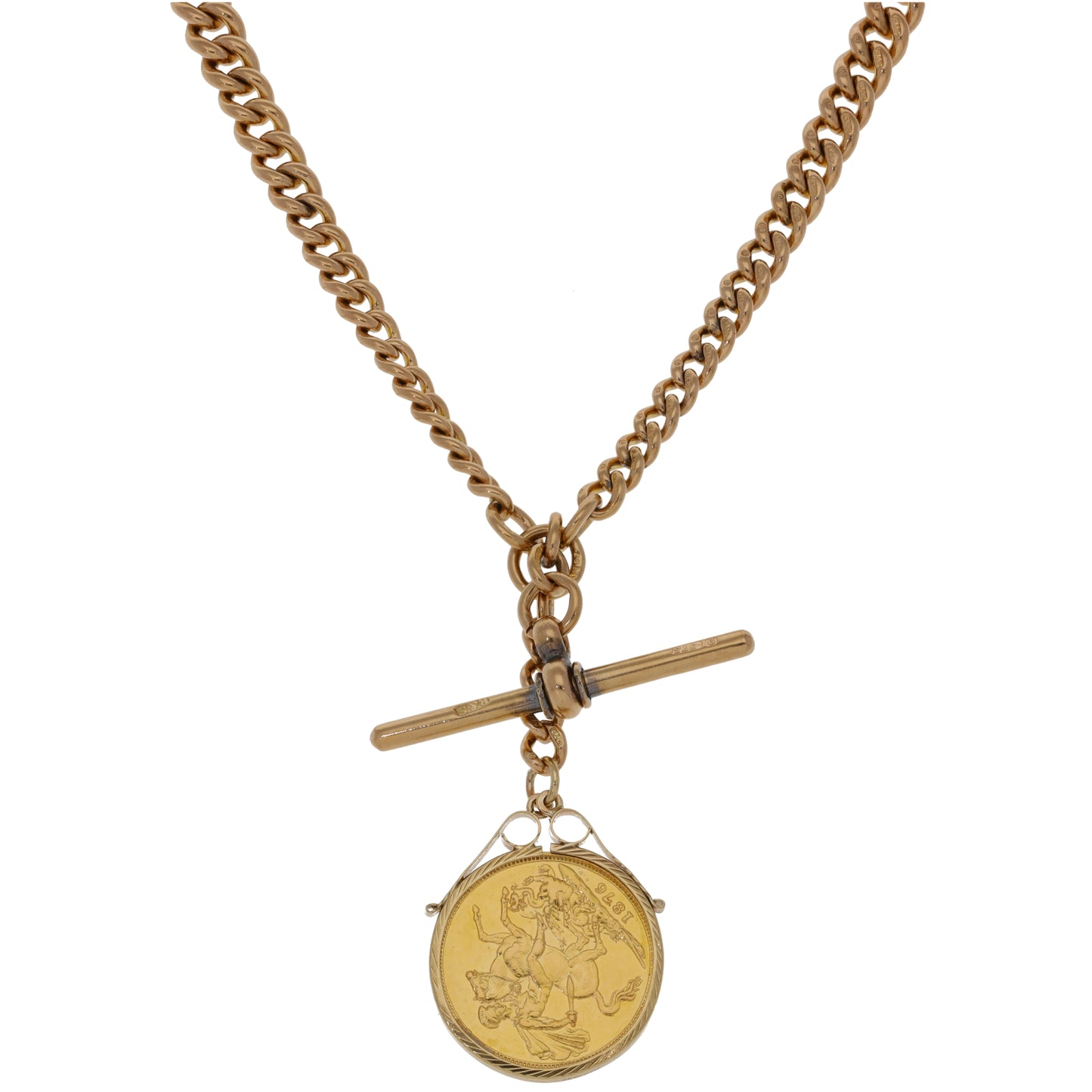 9ct Gold Full Sovereign Coin Pendant With Chain