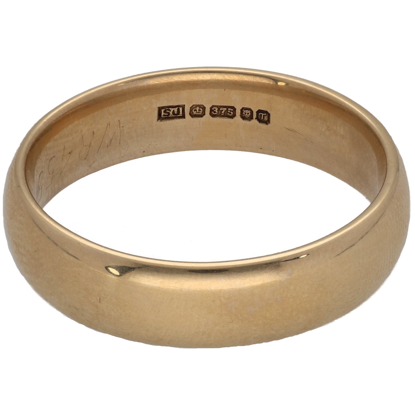 9ct Gold Plain Wedding Ring Size W
