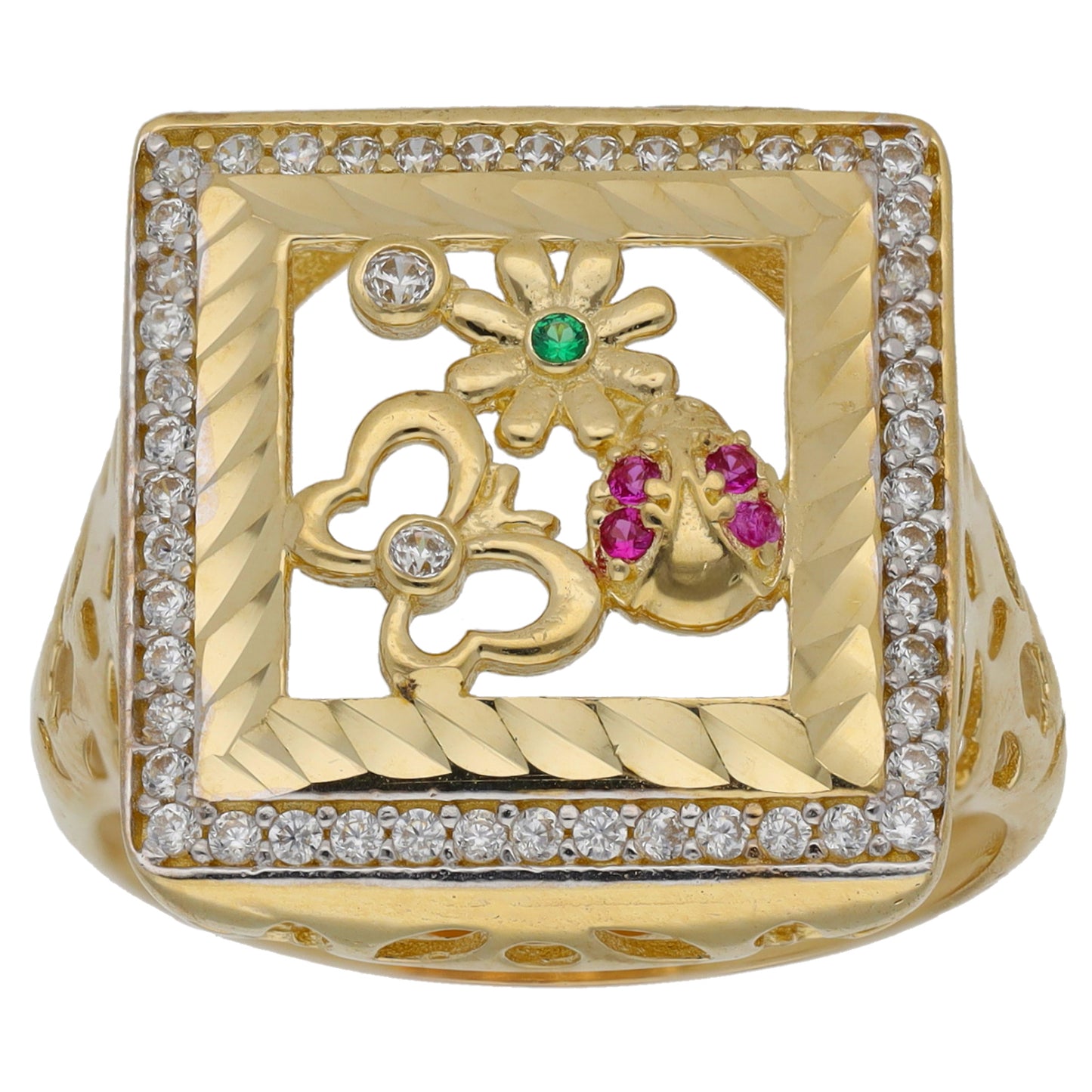 14ct Gold Imitation Alternative Ring Size S