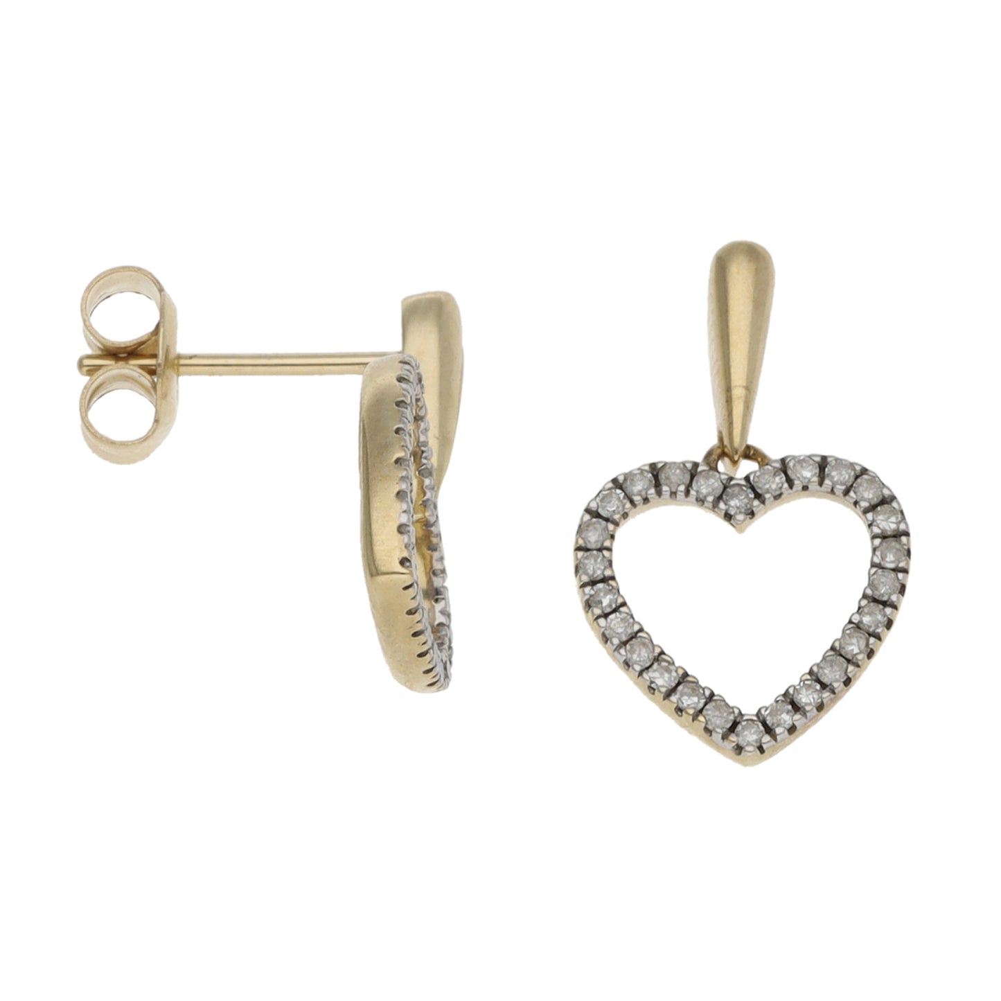 9ct Gold 0.26ct Diamond Drop Earrings
