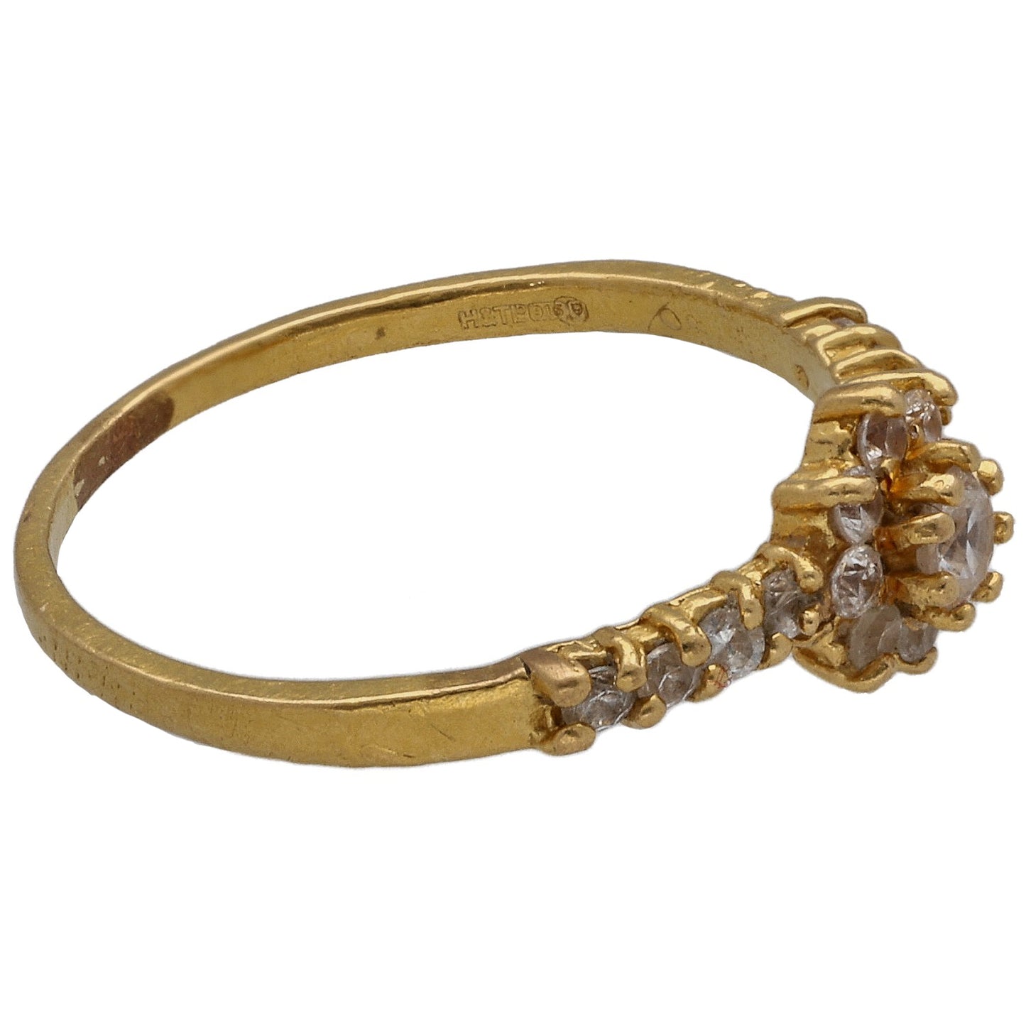 22ct Gold Cubic Zirconia Cluster Ring Size M