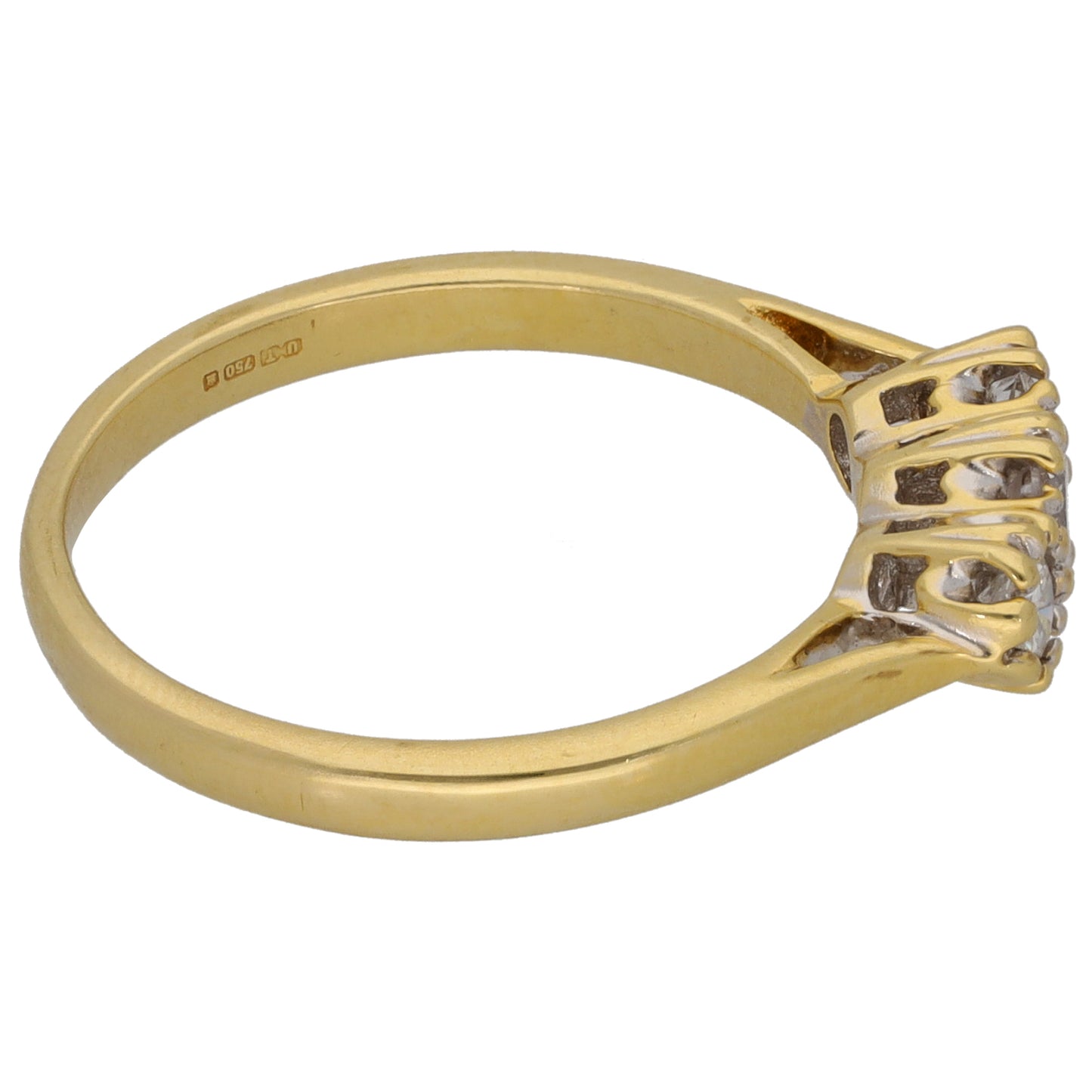 18ct Gold 0.25ct Diamond Trilogy Ring Size L
