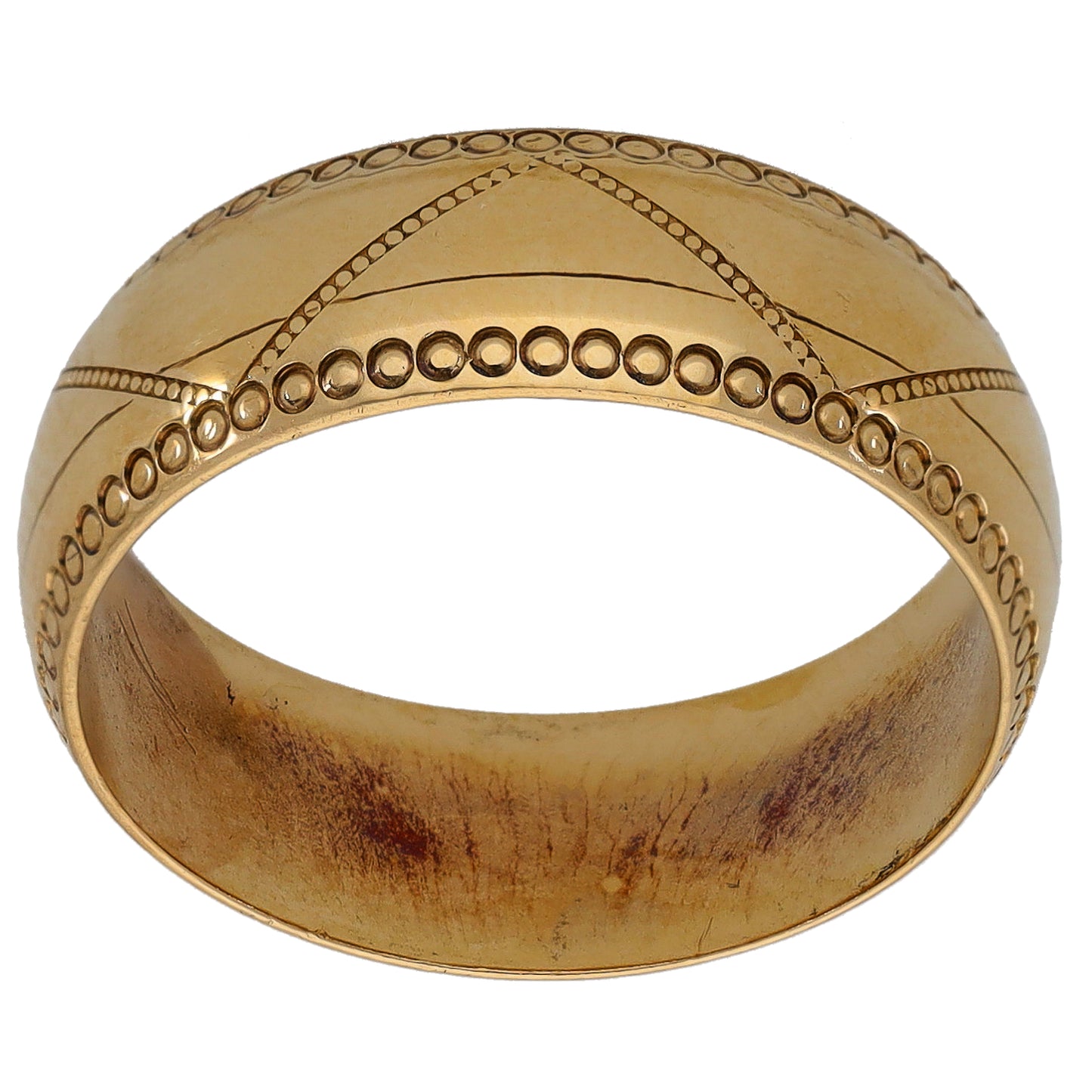 9ct Gold Patterned Wedding Ring Size R
