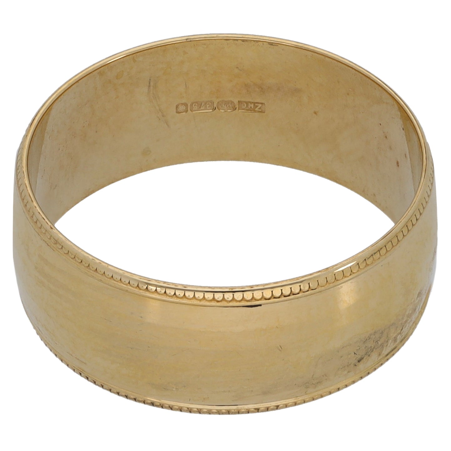 9ct Gold Patterned Wedding Ring Size L