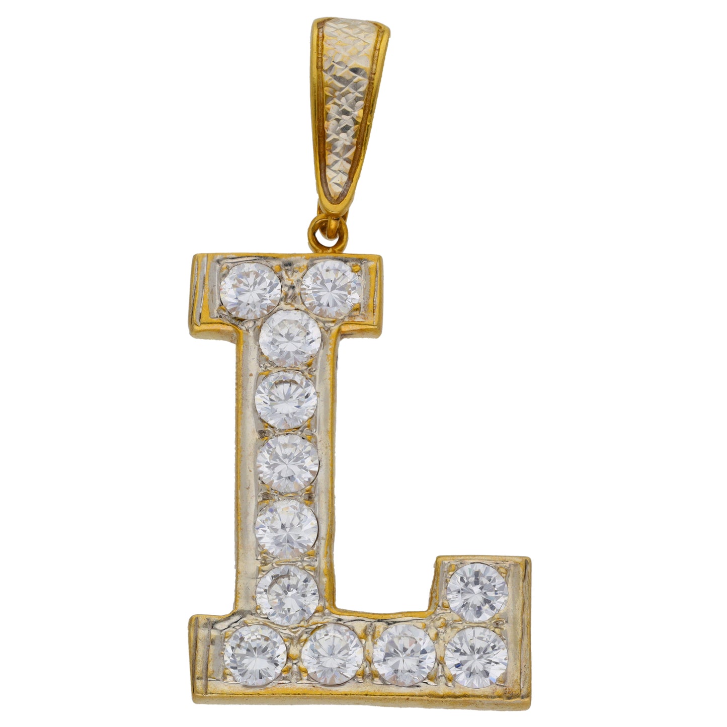 9ct Gold Cubic Zirconia Initial L Pendant